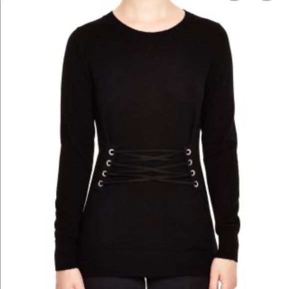 Sandro Sweaters - Sandro corset waist sweater top lace up blouse